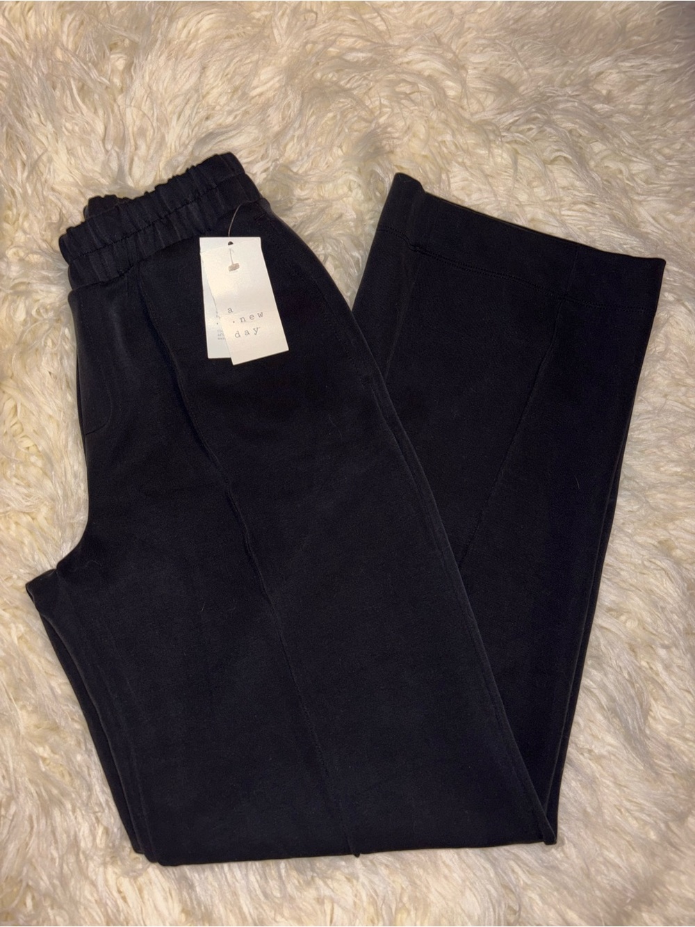A New Day Black Wide Leg Pull On Pants XS NWT